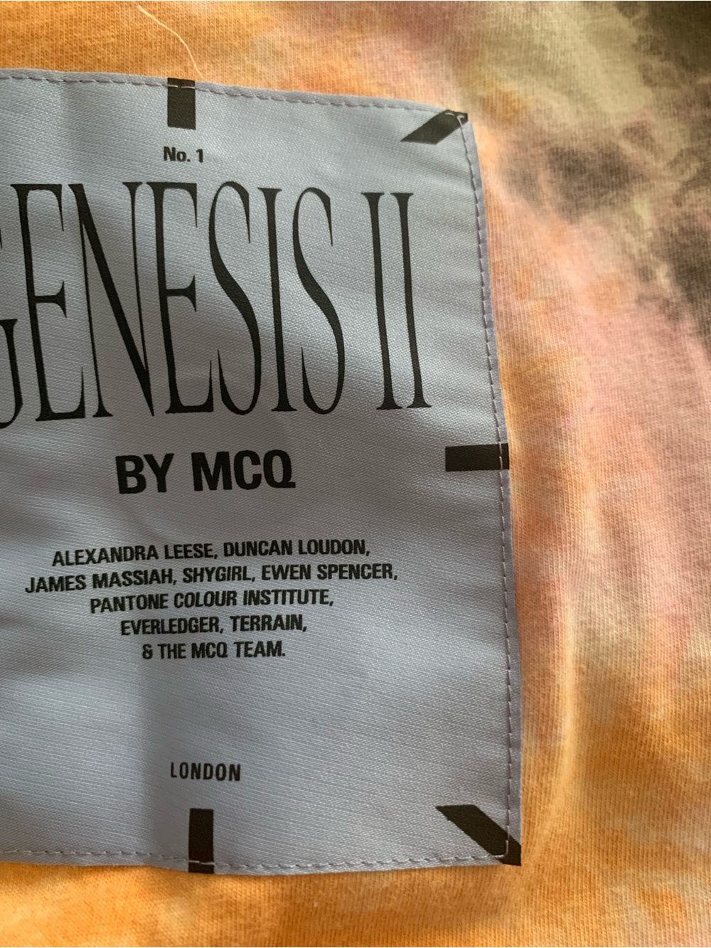 Alexander McQueen Orange Tie-Dye Long Sleeve Tee with White Label